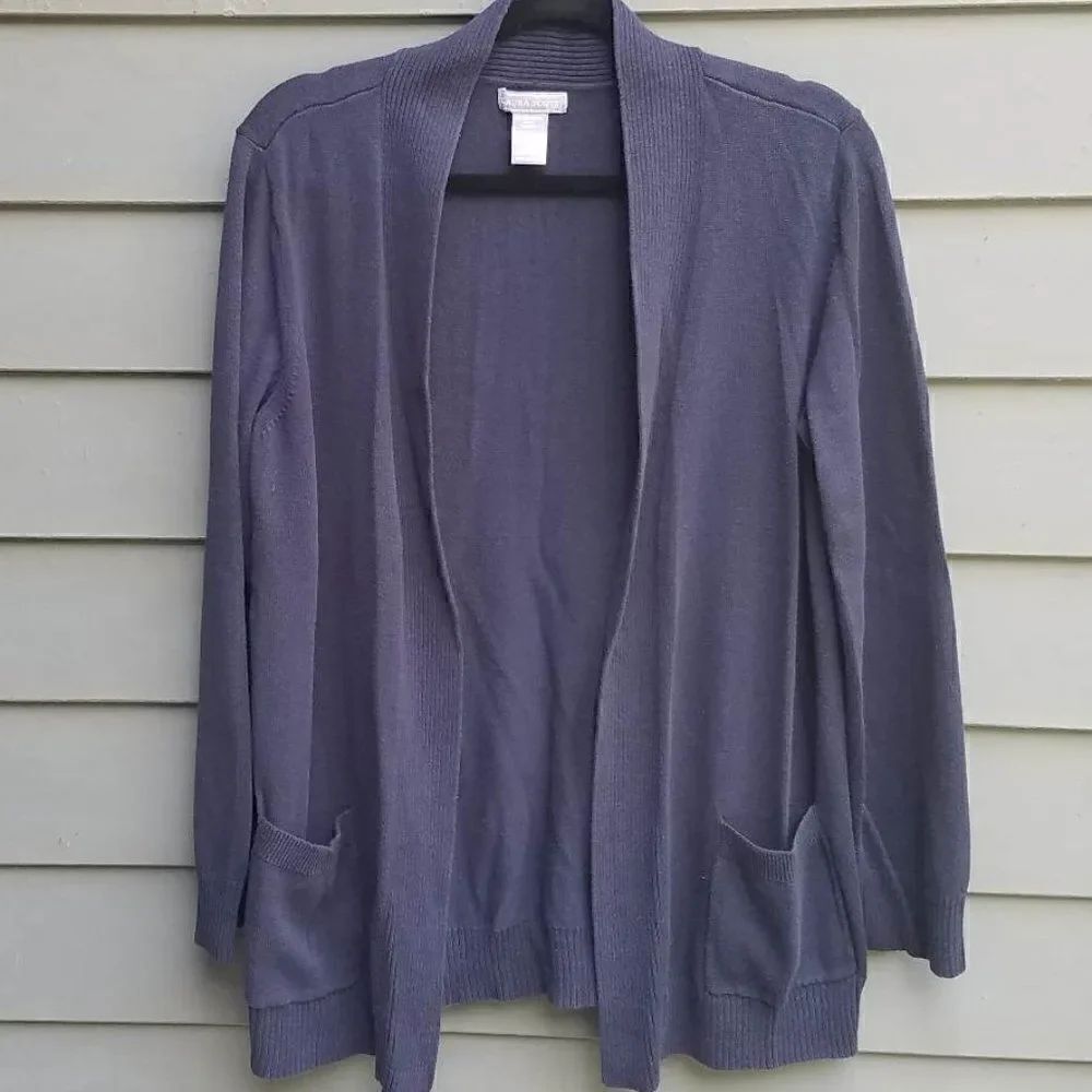 Laura Scott Navy Open Front Cardigan size Large